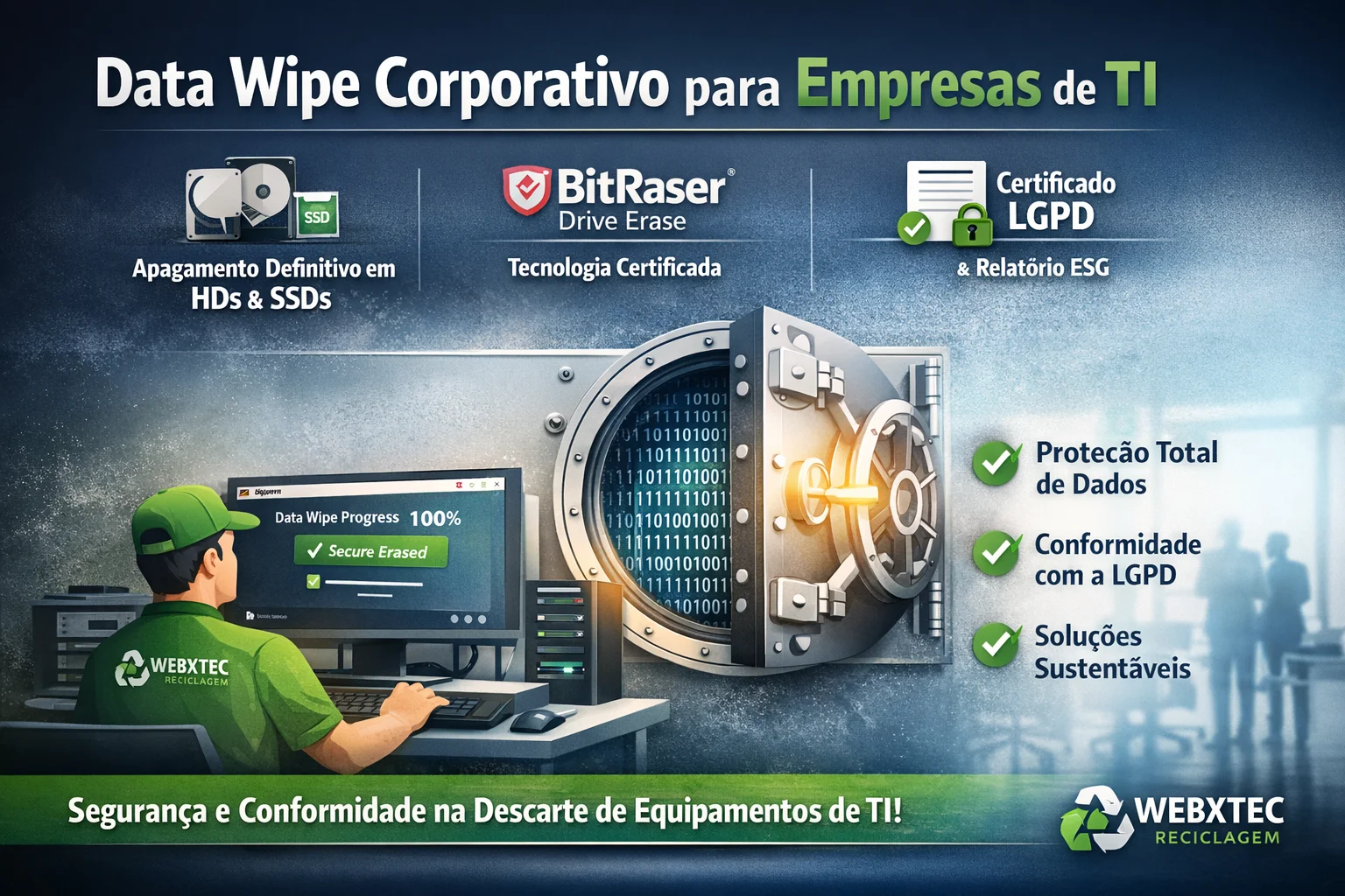 BitRaser Drive Eraser Brasil - Apagamento definitivo de dados