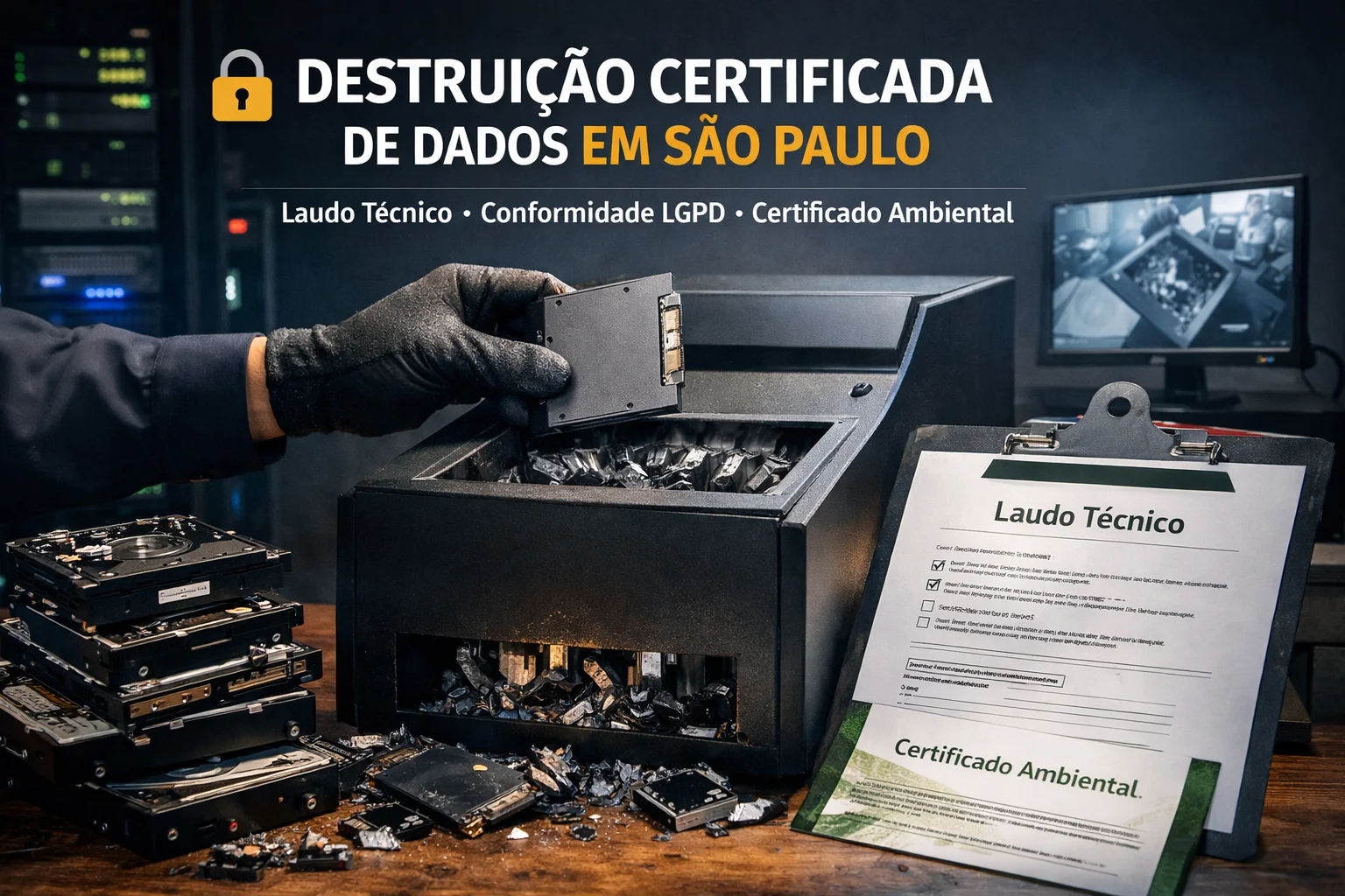 Destruição certificada de HDs e SSDs em São Paulo
