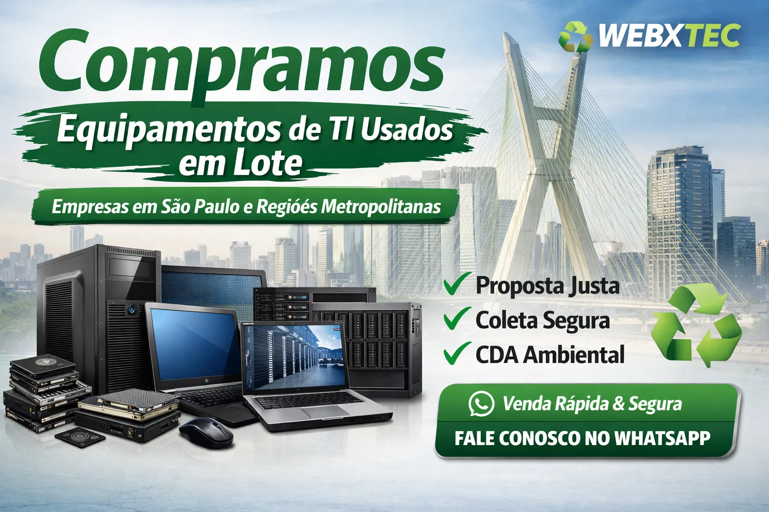 Venda de equipamentos de informática usados em São Paulo